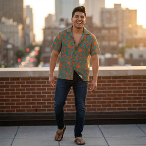 Lightweight Turtle Hawaiian Camp Shirt - Teal - Dipaliz - Shirts