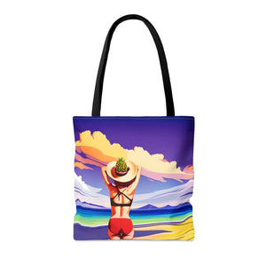 Vibrant Print Tote Bag - Tropical Vacation Style - Dipaliz - Shopper Bags