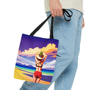 Vibrant Print Tote Bag - Tropical Vacation Style - Dipaliz - Shopper Bags