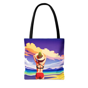 Vibrant Print Tote Bag - Tropical Vacation Style - Dipaliz - Shopper Bags