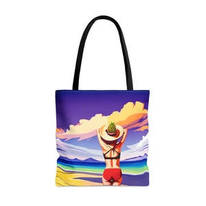 Vibrant Print Tote Bag - Tropical Vacation Style - Dipaliz - Shopper Bags
