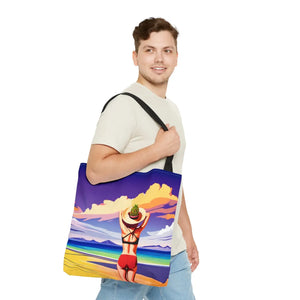Vibrant Print Tote Bag - Tropical Vacation Style - Dipaliz - Shopper Bags