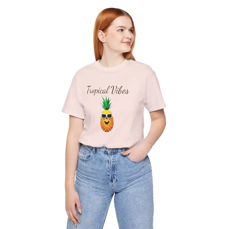 Pineapple Vibes Unisex Jersey Short Sleeve Tee - Tropical Comfort - Soft Pink / s T-shirt