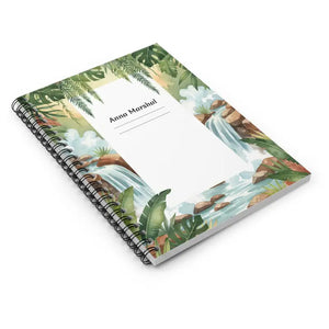 Tropical Waterfall Spiral Notebook - Personalized Jungle Lined - Dipaliz - one Size - Paper Products