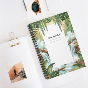 Tropical Waterfall Spiral Notebook - Personalized Jungle Lined - Dipaliz - one Size - Paper Products
