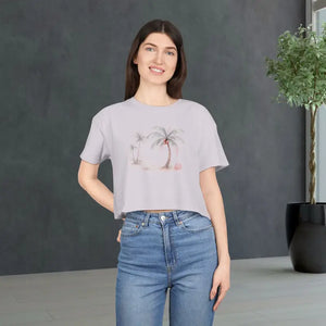 Crop Tee Summer Style Relaxed Fit Casual Beach Vibes - Dipaliz - T-shirts