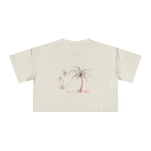 Crop Tee Summer Style Relaxed Fit Casual Beach Vibes - Dipaliz - Ecru / Xs - T-shirts
