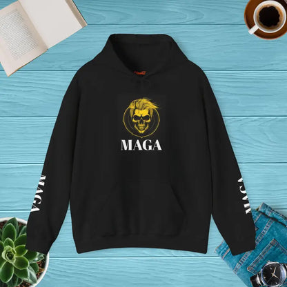 Electrify your Style with Trump Skull Unisex Heavy Blend Hoodie! - Black / s Hoodie