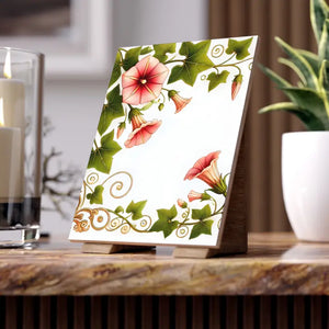 Trumpet Shaped Flowers Ceramic Photo Tile - Botanical Art - Dipaliz - Wall Tiles