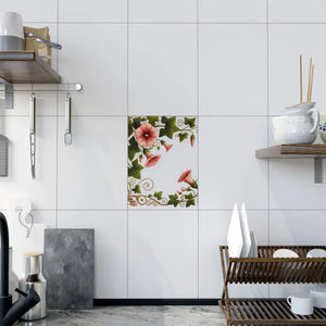 Trumpet Shaped Flowers Ceramic Photo Tile - Botanical Art - Dipaliz - Wall Tiles