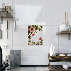 Trumpet Shaped Flowers Ceramic Photo Tile - Botanical Art - Dipaliz - Wall Tiles