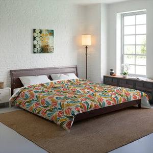 Tulip Breeze Comforter - Colorful Floral Duvet Cover - Dipaliz - 104’’ × 88’’ - Quilts & Comforters