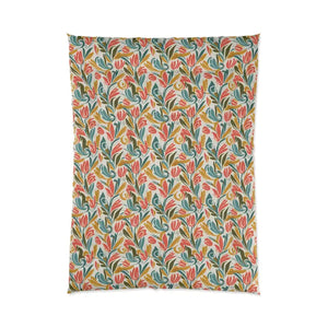Tulip Breeze Comforter - Colorful Floral Duvet Cover - Dipaliz - 68’’ × 92’’ - Quilts & Comforters
