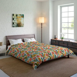 Tulip Breeze Comforter - Colorful Floral Duvet Cover - Dipaliz - Quilts & Comforters