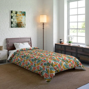 Tulip Breeze Comforter - Colorful Floral Duvet Cover - Dipaliz - Quilts & Comforters