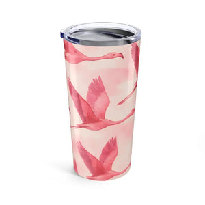 Pink Travel Cup Premium Flamingo Design Hot Cold Tumbler Dipaliz - 20oz - Tumblers