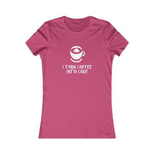 Women’s Favorite Tee - i Turn Coffee Into Code - Dipaliz - s / Berry - T-shirts