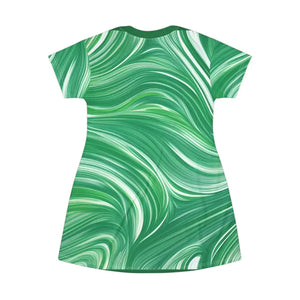 Shirt Dress Abstract Wavy Pattern Bold Print t Style Dipaliz - Dresses