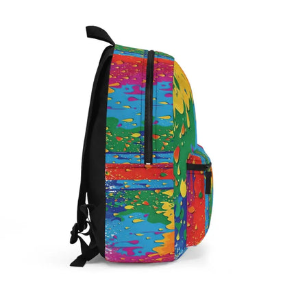 Bright & Bold Dripping Paint Backpack with Abstract Pattern - one Size Bags