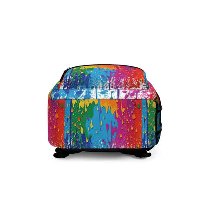 Bright & Bold Dripping Paint Backpack with Abstract Pattern - one Size Bags