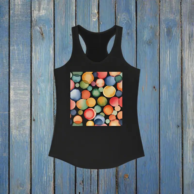 Vibrant Style: Colorful Circles Abstract Racerback Tank - Top