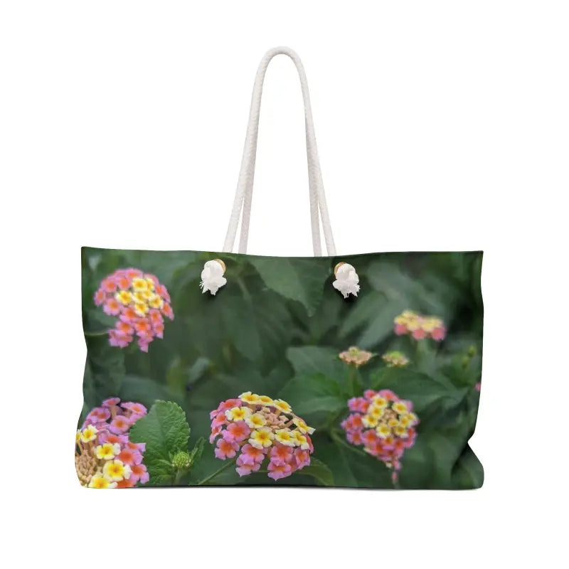 Turn Heads with the Colorful Lantana Flowers Weekender Bag - 24’’ × 13’’ Bags