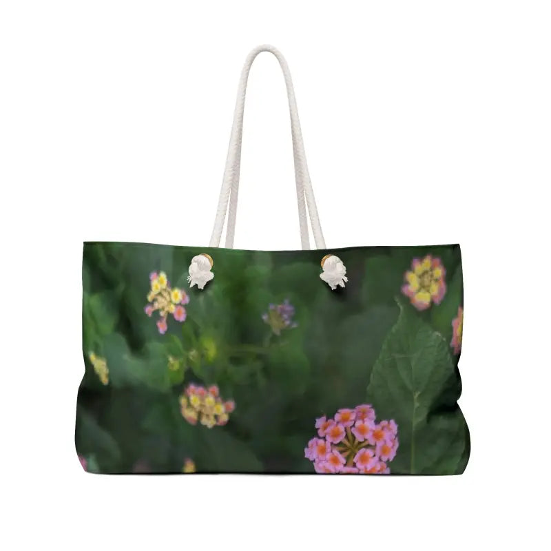 Turn Heads with the Colorful Lantana Flowers Weekender Bag - 24’’ × 13’’ Bags