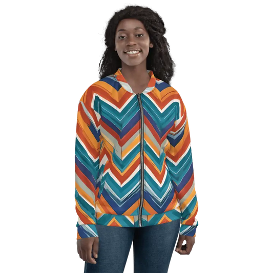 Rock the Colorful Zigzag Bomber Jacket for Ultimate Style - Xs Jackets