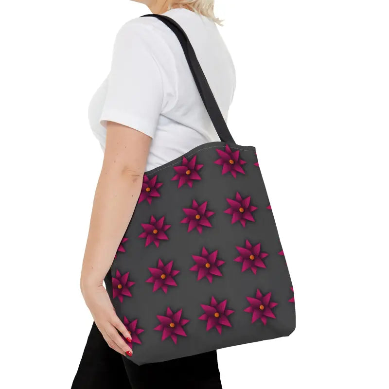 Turn Heads with the Magenta Flowers Tote Bag - Medium Bags