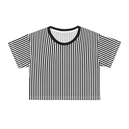 Turn Heads with Dipaliz Black Stripes Aop Crop Tee - All Over Prints