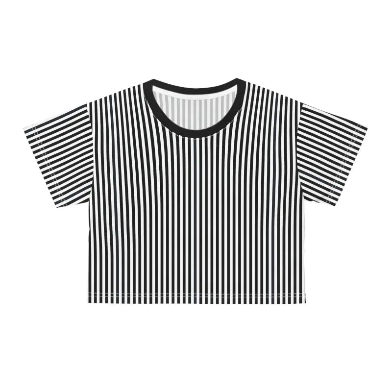 Turn Heads with Dipaliz Black Stripes Aop Crop Tee - All Over Prints