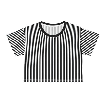 Turn Heads with Dipaliz Black Stripes Aop Crop Tee - All Over Prints