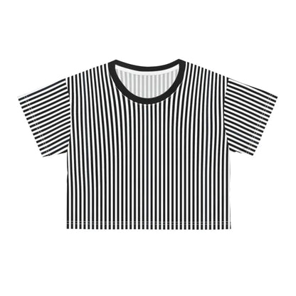 Turn Heads with Dipaliz Black Stripes Aop Crop Tee - All Over Prints