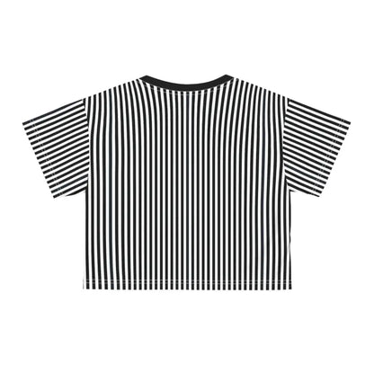 Turn Heads with Dipaliz Black Stripes Aop Crop Tee - All Over Prints