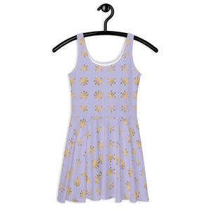 Skater Dress Snowflakes Purple Flared Skirt Winter - Dipaliz - Dresses