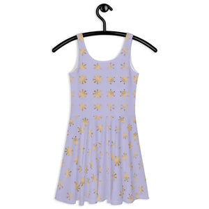 Skater Dress Snowflakes Purple Flared Skirt Winter - Dipaliz - Dresses