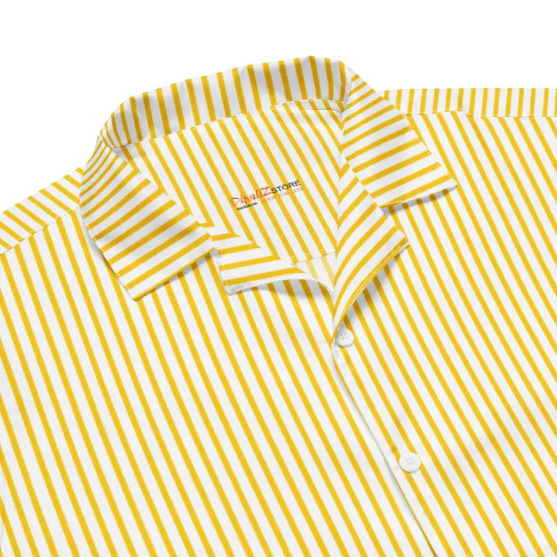 Turn Heads in Style with the Yellow Stripes Button Shirt