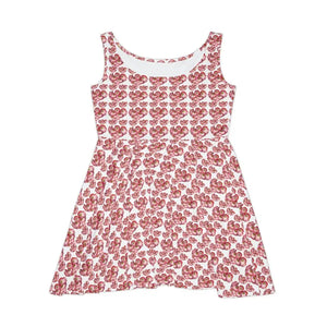 Pink Flower Skater Dress - Showstopping Twirl Style - Dipaliz - Dresses