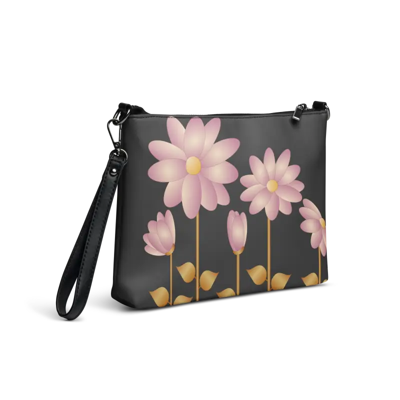 Dazzle with our Gold Floral Crossbody Bag! - Bags