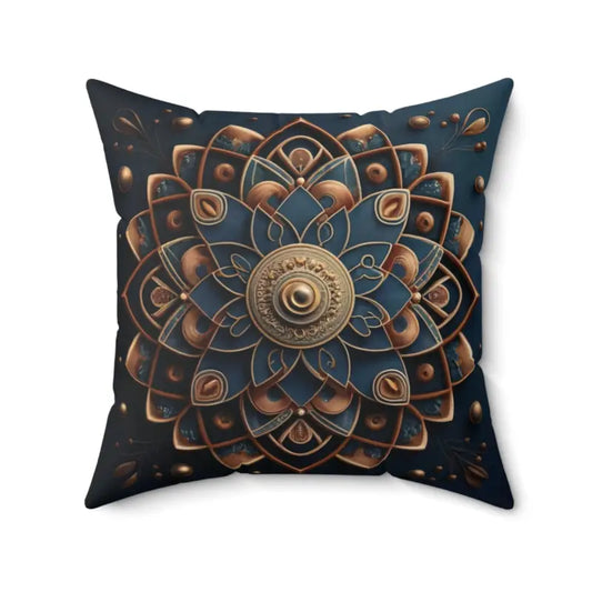 Transform your Space: Golden Geometrical Mandal Throw Pillows - 20’’ × Home Decor