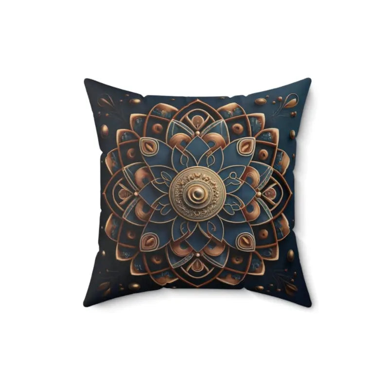 Transform your Space: Golden Geometrical Mandal Throw Pillows - Home Decor