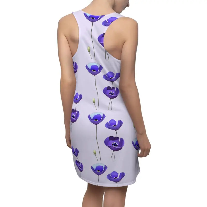 Bold Purple Poppy Racerback Dress for a Standout Style - All Over Prints