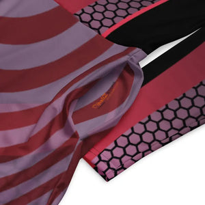 Red Striped Long Sleeve Midi Dress Statement Style - Dipaliz - Dresses