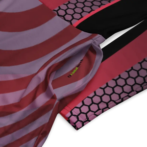 Red Striped Long Sleeve Midi Dress Statement Style - Dipaliz - Dresses