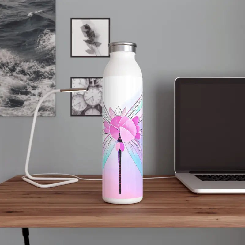 Trendy Abstract Slim Water Bottle by Dipaliz - 20oz / White Mug