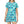 Aqua Blue Geometric Shirt Dress Bold Fashion Statement - Dipaliz - Xs - Dresses