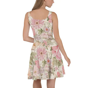 Vibrant Floral Skater Dress - Turn Heads Flared Skirt - Dipaliz - Dresses