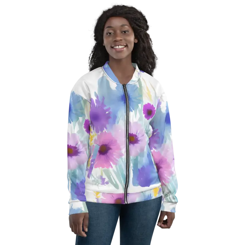 Blooming Unisex Bomber Jacket: your Vibrant Wardrobe Must-have - Clothing