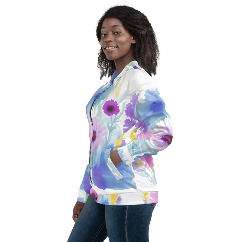 Blooming Unisex Bomber Jacket: your Vibrant Wardrobe Must-have - Clothing