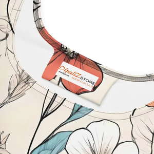 Skater Dress Pastel Flowers Flared Skirt Elegant Style - Dipaliz - Dresses